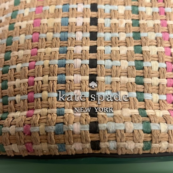 Kate Spade Jena Straw Small Tote green yellow Crossbody Drawstring Bucket Bag - Picture 5 of 12